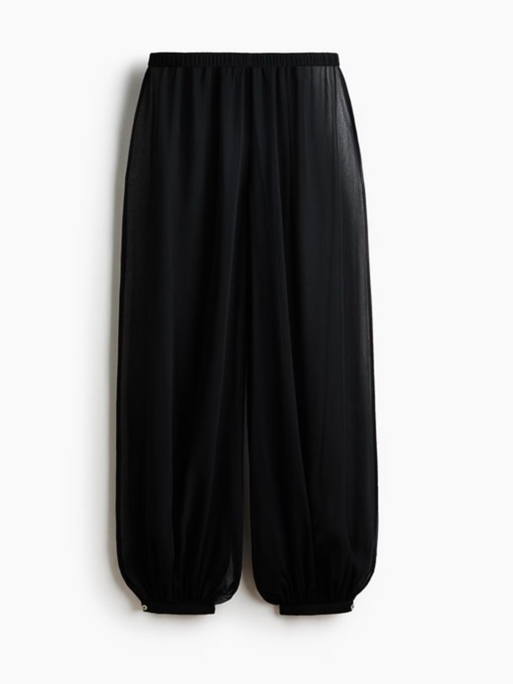 NWT Black Sheer Balloon Pants - Women's Lightweight Lounge Trousers